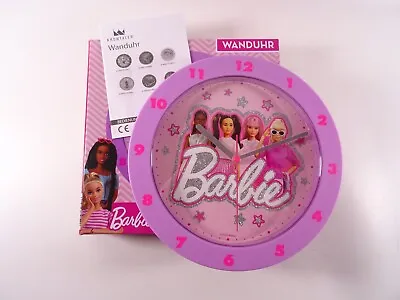 Buy For Barbie Fans: Wall Clock Quartz Movement In Original Packaging 22 Cm With Lots Of Glitter! (13563) • 11.52£