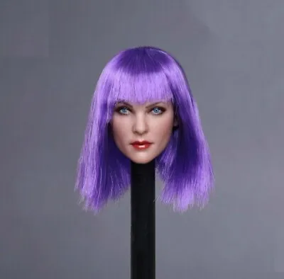 Buy 1/6 Female Head Sculpt Purple Hair For 12  Figure Phicen Hot Toys • 31.19£
