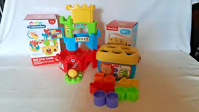 Buy FISHER PRICE BABYS FIRST BLOCKS & CLEMENTONI BALL DROP CASTLE Seldom Used Items • 10.50£