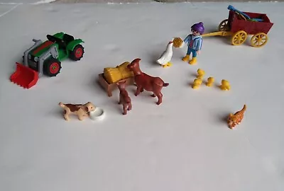 Buy Playmobil Farmyard With Child's Tractor, Goats, Chicken, Cat And Dog • 12£