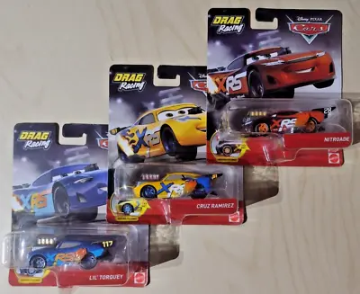Buy Disney Pixar Cars DRAG Racing MOVING PISTONS X3 Bundle Mattel Official Diecast • 12.90£