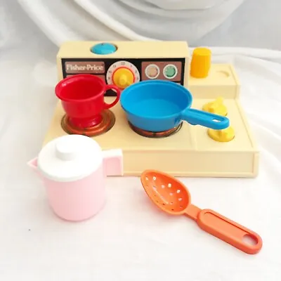 Buy Fisher Price Cooker Toy Vintage 1970''s With Accessories • 16.99£