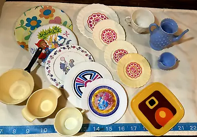 Buy Vintage Plastic/Tin Child's Kitchen Toy Dish & Tea Set Mix LOT 16pc Barbie • 9.50£