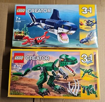 Buy LEGO 3-in-1 Creator Mighty Dinosaurs 31058 & 31088 Deep Sea Creatures New Sealed • 20£