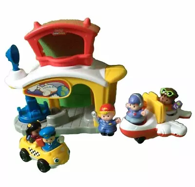 Buy Fisher-Price Little People Airport Airplane With Sounds Taxi Figures Bundle • 4.22£