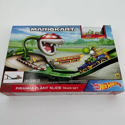 Buy Hot Wheels Mario Kart Piranha Plant Slide Track Set Yoshi Diecast Brand New • 23.20£