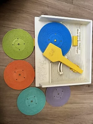 Buy Vintage Collectable Fisher Price Record Player Toy With 5 Records 1971 Music Box • 25£