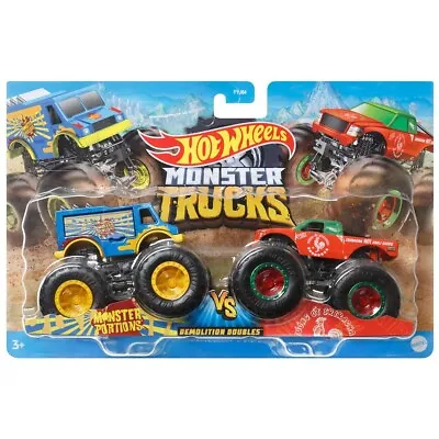 Buy Hot Wheels Monster Trucks Demolition Double - 2 Pack Metal Cars 1/64 • 30.82£