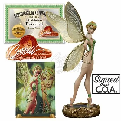 Buy SIDESHOW EXCLUSIVE TINKERBELL Statue Fairytale SIGNED By CAMPBELL's Fantasy Bust • 737.09£