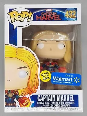 Buy Funko POP #432 Captain Marvel (Powered Up) Glow Marvel - Includes POP Protector • 10.49£