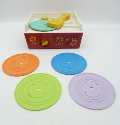 Buy Vintage Fisher Price Music Box Wind Up Record Player With 5 Plastic Records  • 8.03£