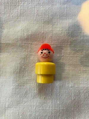Buy Fisher Price Little People Figure Person, Yellow Body, Smiley With Orange Cap • 0.99£
