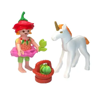 Buy Playmobil Pre Owned - Fairy Figure - Girl / Child Figure With Basket & Unicorn • 6.45£