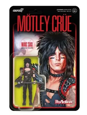 Buy Motley Crue Reaction Figures Wave 1  Nikki Sixx (Shout At The Devil) Super 7 NEW • 20.95£
