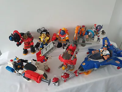 Buy Vintage Fisher Price/Mattel Rescue Heroes 9x Action Figures All With Accessories • 45£