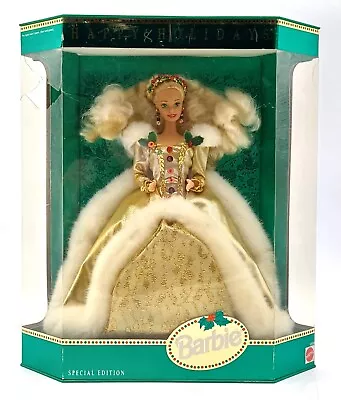 Buy 1994 Happy Holidays Barbie Doll (Blonde) / Special Edition / Mattel 12155 / NrfB • 51.27£