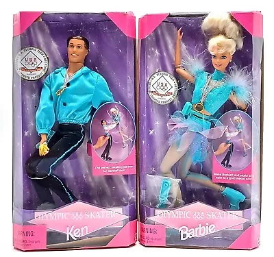 Buy Lot Of 2x Nagano 1998 Olympic USA Skater Doll: Barbie & Ken Mattel 18501 18502 • 66.68£
