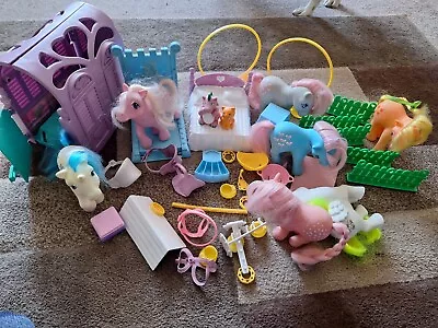 Buy 7 Vintage 1980's Hasbro My Little Pony Horses & Spike/parlour/ Accessories • 29.99£