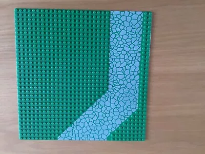 Buy Lego Base Plate 32 X 32 Pale Green Grey Crazy Paving • 10.95£