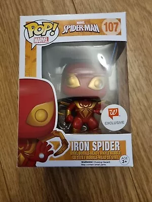 Buy Marvel Funko Pop - Iron Spider #107 - Wall Green's Stick - Rip On Right Of Box  • 30£