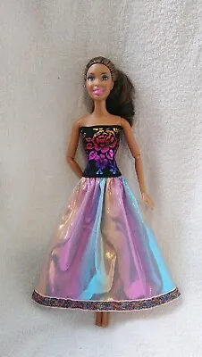 Buy Barbie Dolls Dress Rainbow Glitter Princess Ball Gown Evening Dress Bride K13 • 6.06£