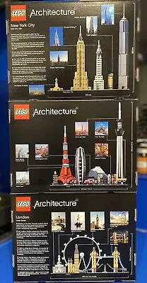 Buy Lego Architecture London 21034, New York 21028, Tokyo 21051 • 149£