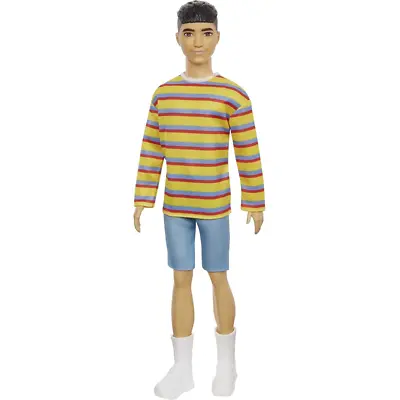 Buy Barbie Ken Fashionistas Doll #175 Sculpted Brunette Hair Wearing Sleeve Shirt • 17.99£