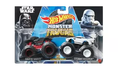 Buy Hot Wheels Monster Trucks Doubles Darth Vader Vs Stormtrooper  1:64 Star Wars • 13.89£