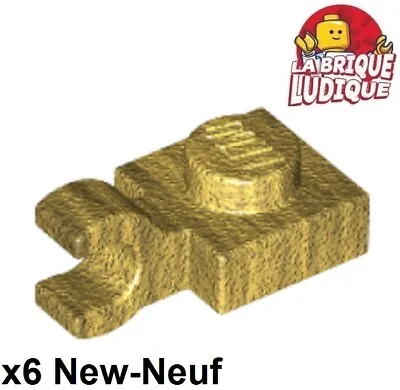 Buy LEGO X6 Plate Modified 1x1 Horizontal Clip O Gold/Pearl Gold Clip 61252 NEW • 1.10£