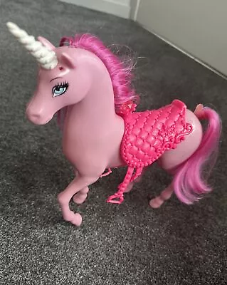 Buy 2011 Mattel Barbie Pink Regal Unicorn Royal Horse Pink Saddle Toy Rare MB18 • 10£