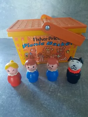 Buy Vintage 1974 Fisher Price Picnic Basket And Figures • 10£