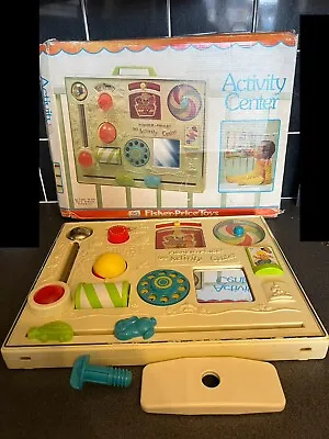 Buy Vintage Fisher Price Activity Centre Cot Toy 1973 Back Attachment BOXED • 69.99£