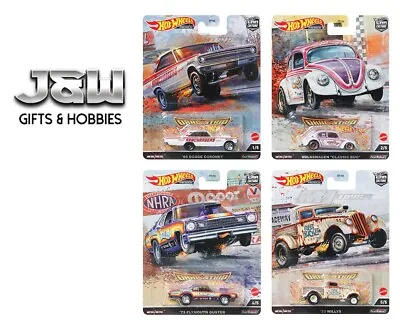 Buy Hot Wheels Drag Strip FPY86-957R Set Of 4 Cars With Willys Gasser 1/64 • 17.26£