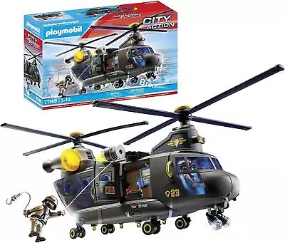 Buy PLAYMOBIL Secret Mission SWAT Tactical Unit Banana Helicopter Pretend Playset • 79.99£