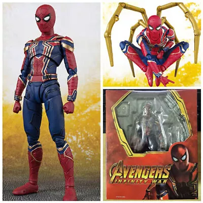 Buy Avengers 3 Infinity War Spiderman Action Figure S.H. Figuarts Iron Spider 15 Cm♡ • 16.67£