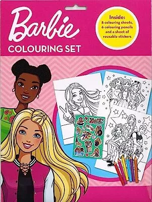 Buy Barbie Colouring Set Barbie Doll Movie Coloured Pencil & Sticker Set • 4.99£