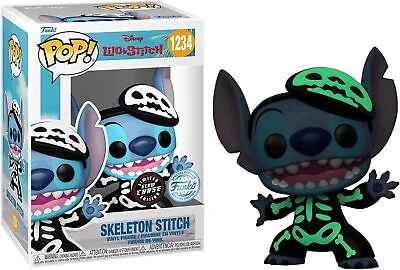 Buy Funko Pop Lilo & Stitch Skeleton Stitch #1234 Glow In Dark Chase Exclusive Figur • 32.95£