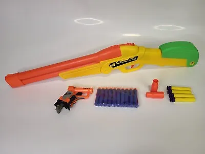 Buy Nerf Gun Bundle Jolt Pistol + Buzz Bee Toys Double Shot Shotgun 2 Shells Bullets • 24.99£