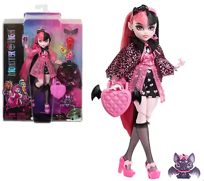 Buy Monster High Draculaura Doll With Accessories And Pet Bat - Posable Fashion Doll • 34.04£