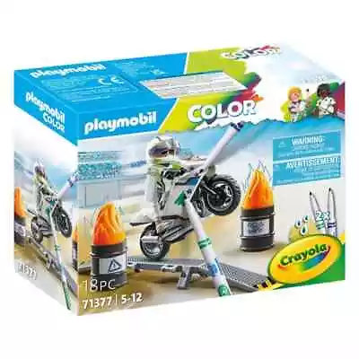 Buy Playmobil 71377 Colour Motorbike With Crayola Pens Brand New Boxed • 11.50£