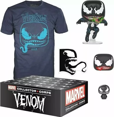 Buy Marvel Venom - Venom Funko Pop! #373 Collectors Corps - Med T-Shirt + Protector • 100£