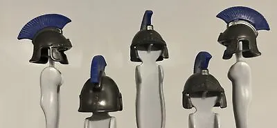 Buy Playmobil 5 Roman General Helmets Graphite With Blue Plume Runs Front To Back • 5.20£