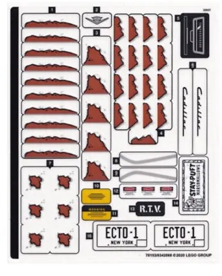 Buy Lego 10274 Ghostbusters Ecto 1 Sticker Sheet Only New (k2) • 12.49£