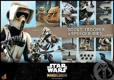 Buy Hot Toys 1/6 The Mandalorian Tms017 Scout Trooper And Speeder Bike Set Figure • 589.99£