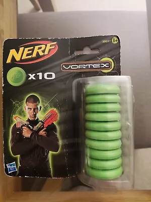 Buy Nerf Firing Vortex Green Discs X 10 NEW In On Card Hasbro 2012 Hard To Find • 7.99£
