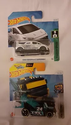 Buy 2 New Hot Wheels 2024 Ford Performance Supervan + Heavy Hitcher Tow Truck • 6.30£