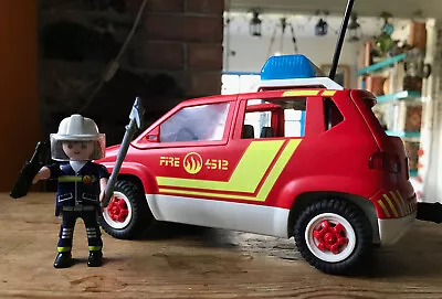 Buy Playmobil Fire Chief's Car And 2 X Firemen, With Lights And Sound, VGC!! • 7.50£