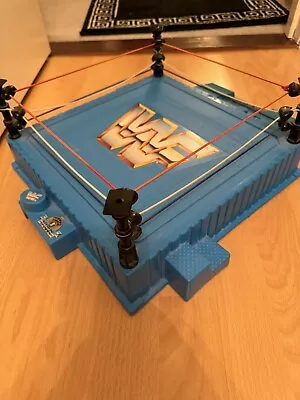 Buy WWF/WWE Hasbro Wrestling Ring With Black Posts , Flag & Working Sound Effects • 79.99£