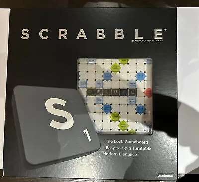 Buy NEW Scrabble Deluxe BRANDCROSS WORD GAME Turntable Board Game • 60£