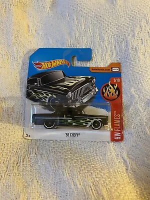 Buy Hot Wheels '55 Chevy 3/10 Black HW Flames Brand New Ideal For Collectors • 4£